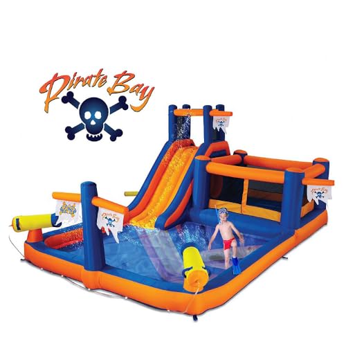 Blast Zone Pirate Bay - 20x12 Huge Wet/Dry Bounce House Water Park - Blower - Slide - Climbing Wall - Tunnel - Cannons